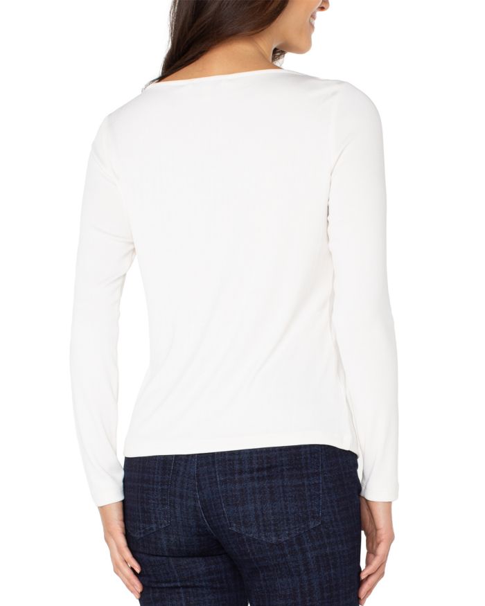 Boat Neck Long Sleeve Top
