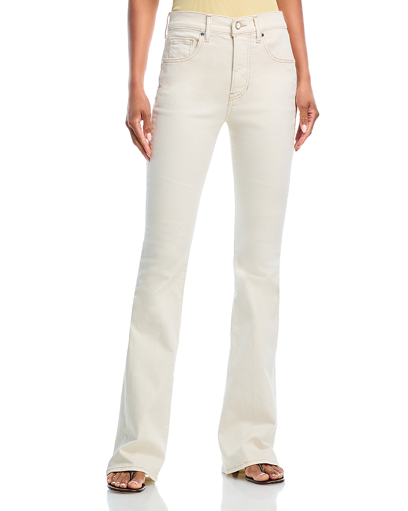 Veronica Beard Beverly High Rise Skinny Flare Jeans in Ecru