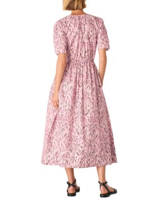 Leopard Print Cotton Midi Dress