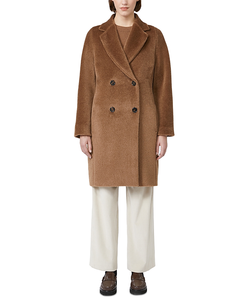 Max Mara Roseto Midi Coat In Alpaca And Wool Camel In Brown