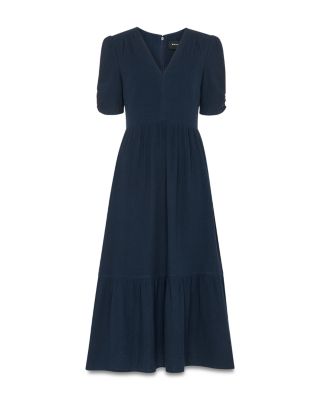 Textured Cotton Midi Dress