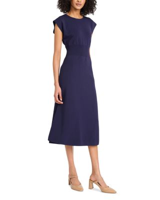 Extended Shoulder Rib Waist Dress