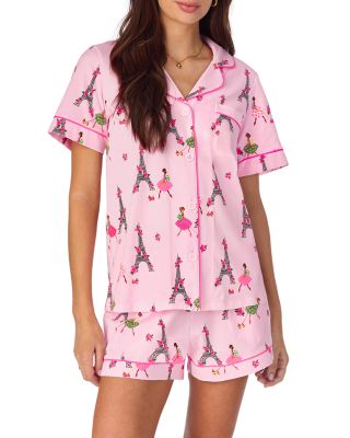 BedHead Pajamas - Eiffel Tower Print Shorty Pajama Set
