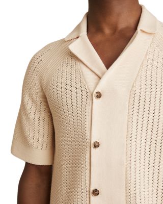 Regular Fit Ribbed Knit Cuban Shirt