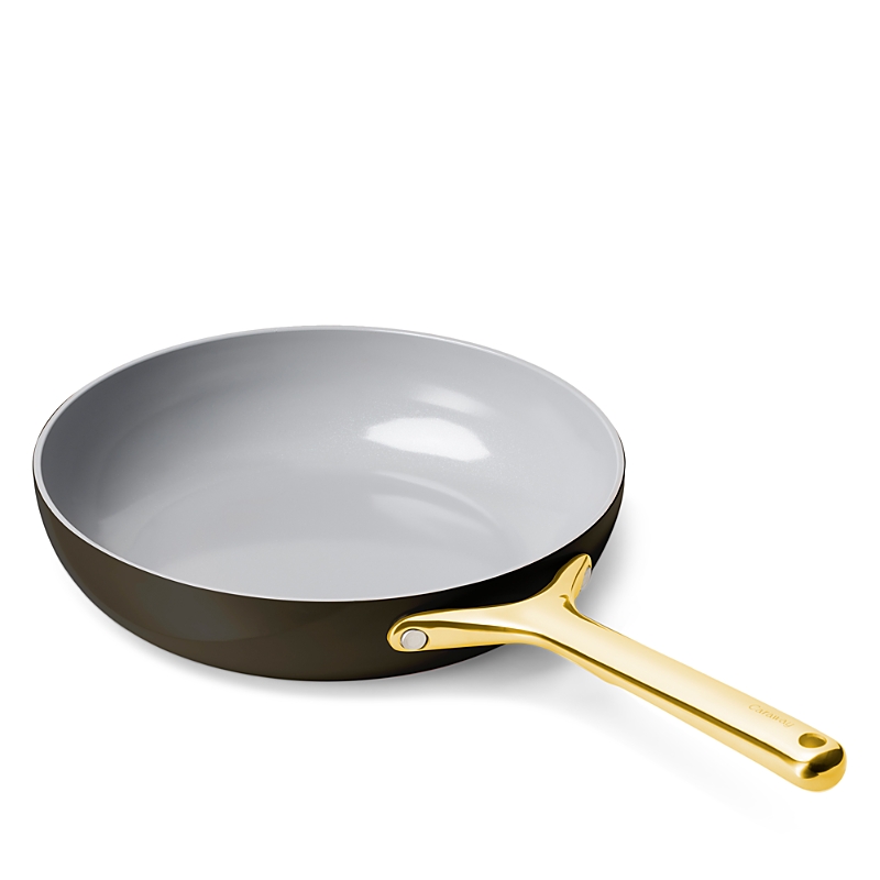 Caraway Non-stick Ceramic Fry Pan With Gold Handles In Black