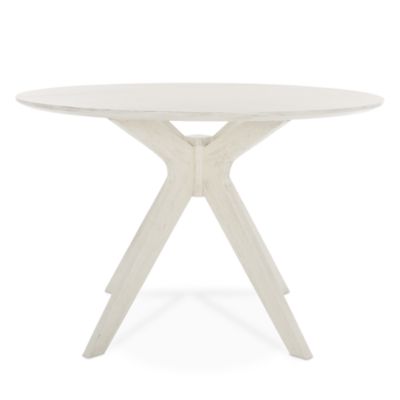 Carolee 46" Round Dining Table, White Wash