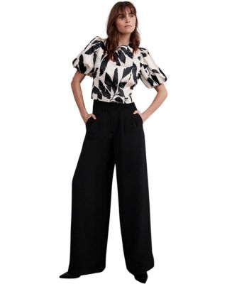  Women's Neutral Palm Print Top