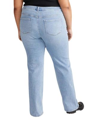  Women's Plus Mimi High Rise Split Hem Jeans Blue Wash