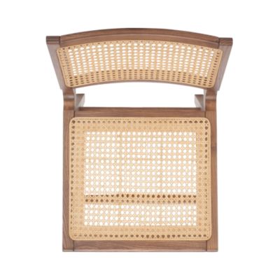 Hattie French Cane Dining Chairs, Set of 2, Walnut/Natural