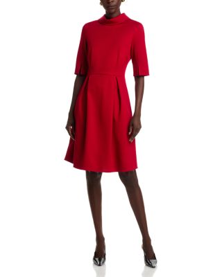 Pleated Stretch Ponte Dress