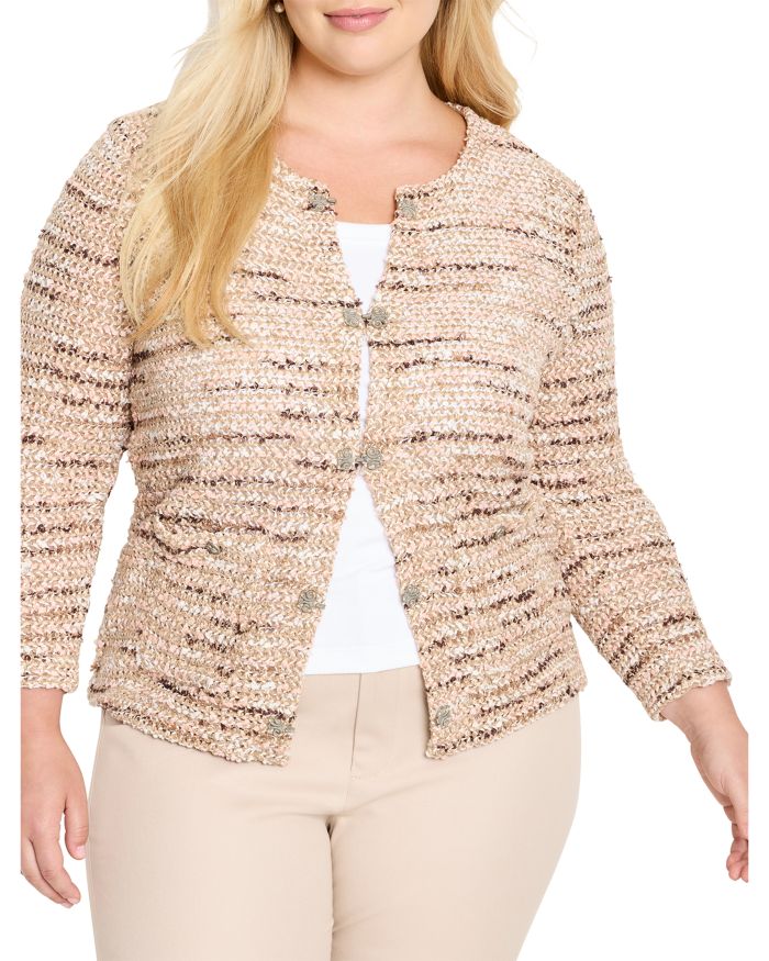 Plus Tonal Mix Knit Jacket