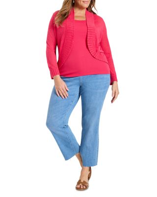 Plus Open Front Bolero Cardigan