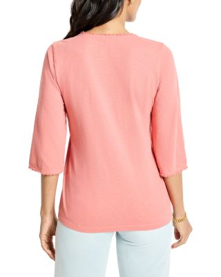 Fringe Trim 3/4 Sleeve Tee