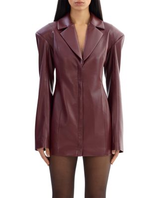 Faux Leather Blazer Dress