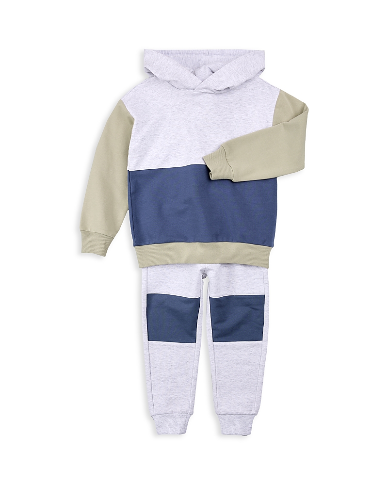 Miles The Label Boys' Color Blocked Jogger Set - Baby In Gray