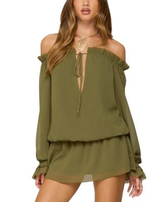 Edikted - Delphine Off Shoulder Chiffon Romper