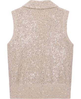  Women's Sequin Polo Top