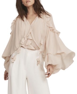 Mint Velvet - Women's Cape Ruffle Blouse
