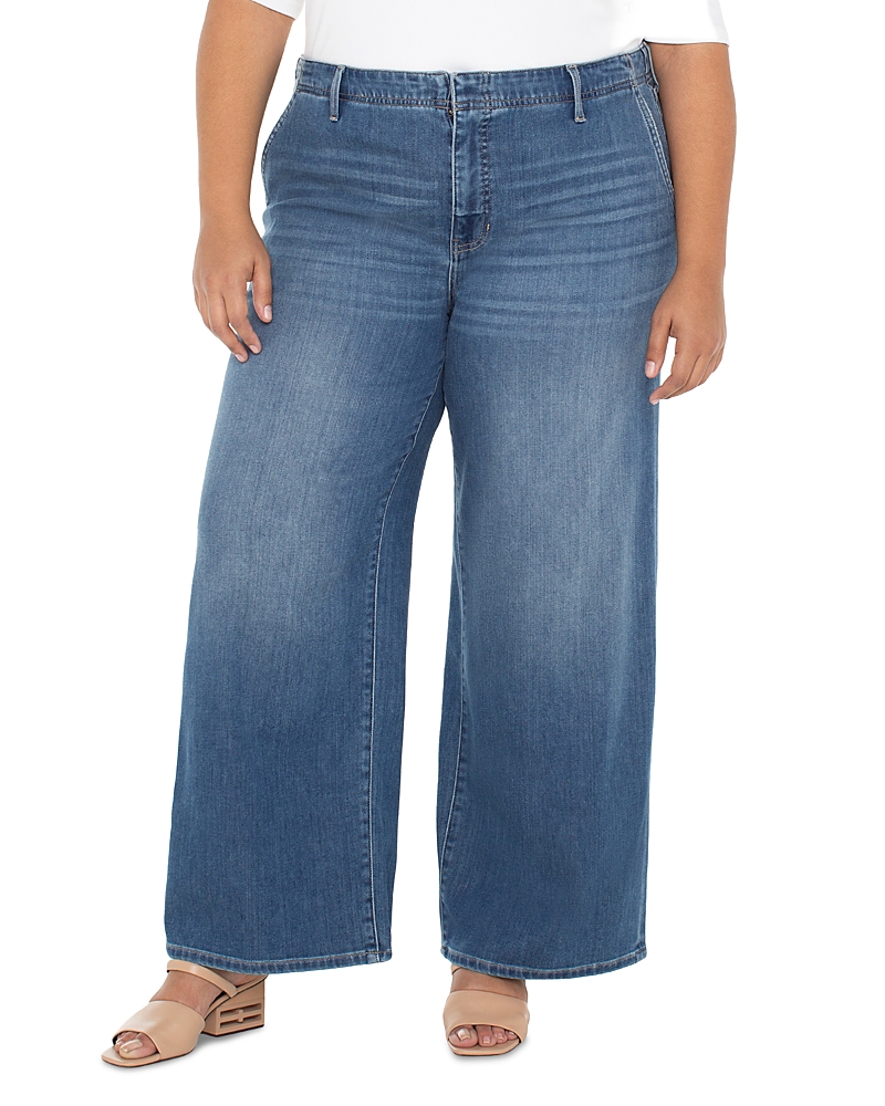 Liverpool Los Angeles Plus Weekender High Rise Wide Leg Jeans
