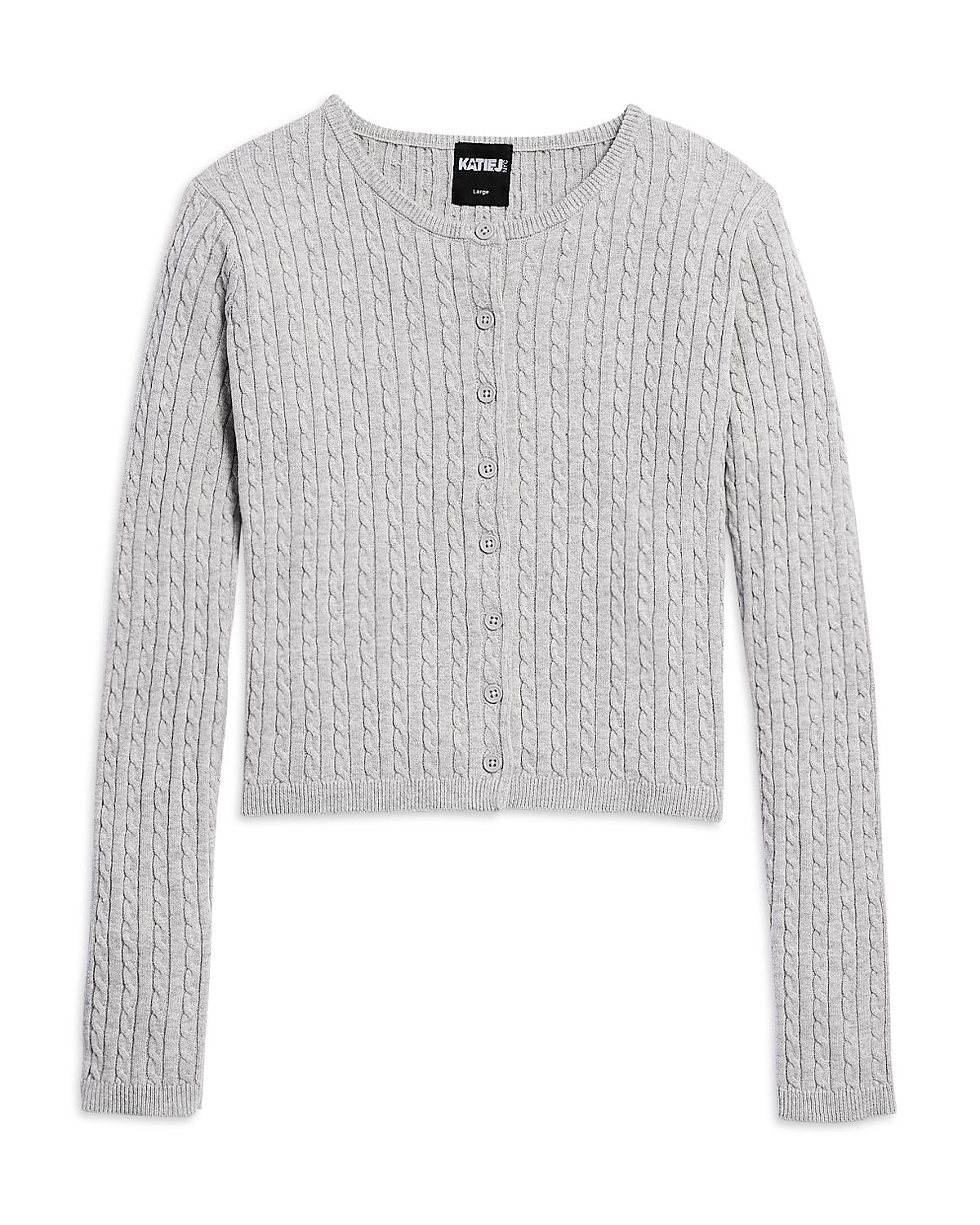 KatieJnyc Girls' Tween Rory Crewneck Cardigan Sweater - Big Kid