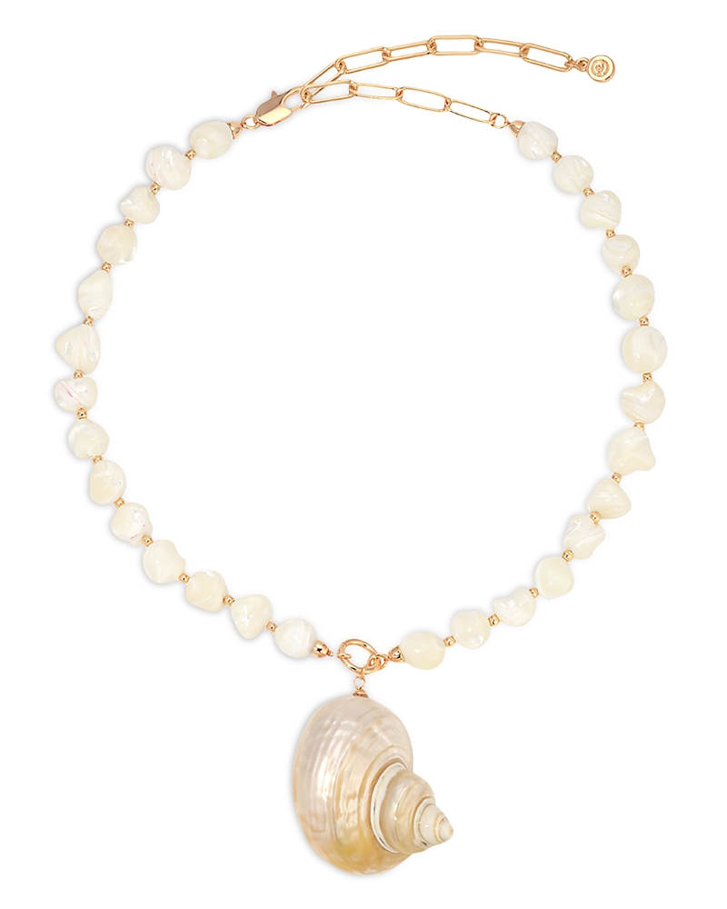 Ettika Sunken Treasure Shell Pendant Necklace, 15