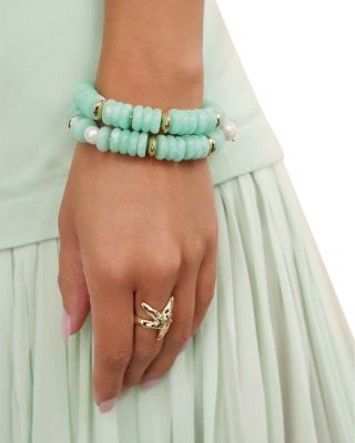 Saint Tropez Beaded Stretch Bracelets, Set of 2