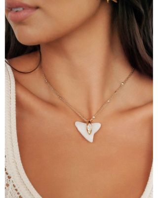 Deep Ocean Shark Tooth Pendant Necklace, 15"-18.25"