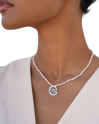 Aura Swirl Cultured Freshwater Pearl Choker Necklace, 16"-19"