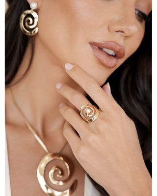 Cultured Freshwater Pearl Aura Swirl Ring