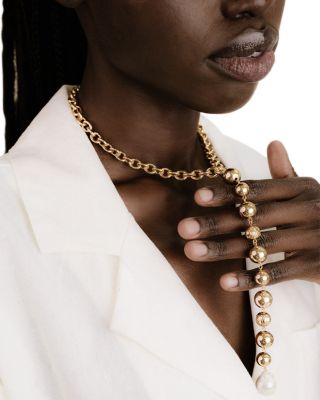 Deep Drop Cultured Freshwater Pearl Lariat Necklace, 15"-20"