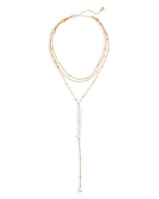 Coastal Cultured Freshwater Pearl Layered Lariat Necklace, 12.5"-17.5"