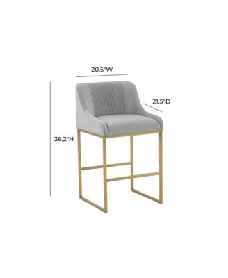 Lisa Pleated Velvet Counter Stool