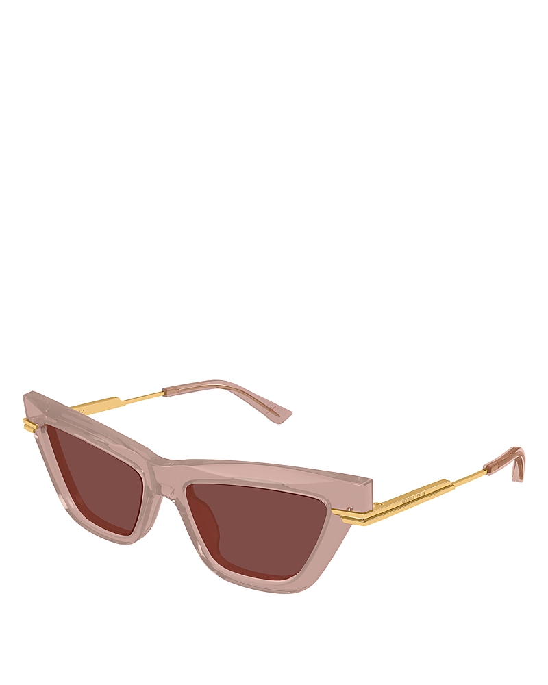 Bottega Veneta Logo Mixed-media Cat-eye Sunglasses In Red