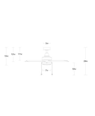  Limited Fans Quade 52in Selectable 2700-3000-4000-5000K LED Indoor or Outdoor Pull Chain Ceiling Fan