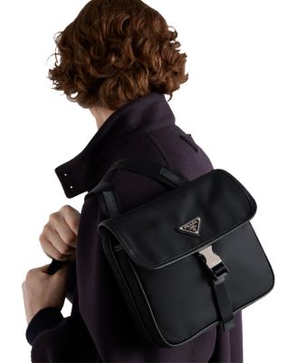 Re-Nylon and Saffiano Leather Shoulder Bag