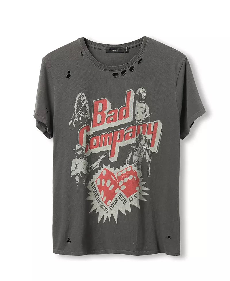 Junk Food Clothing Unisex Bad Company Straight Shooter Tour Vintage Destroy Tee