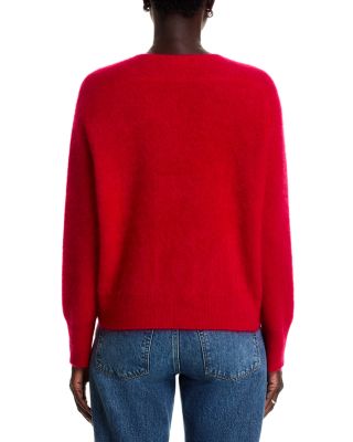 100% Cashmere Brushed V Neck Sweater - Exclusive