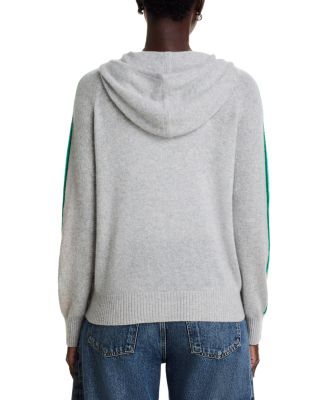 100% Cashmere Rainbow Athletic Stripe Zip Hoodie - Exclusive