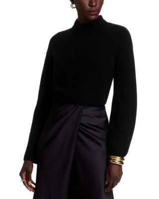 100% Cashmere Long Sleeve Mock Neck Pullover- Exclusive