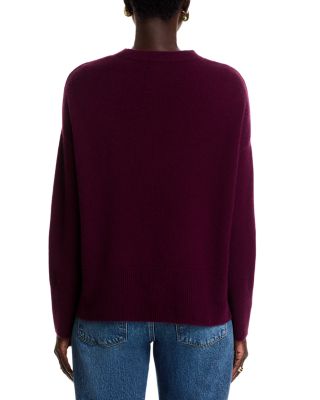 100% Cashmere Drop Shoulder Long Sleeve Crewneck Pullover - Exclusive