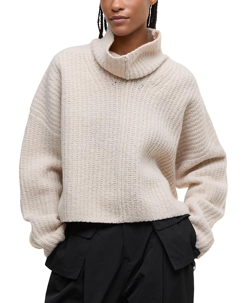 Barbour Imelda Oversize Merino Wool Blend Funnel Neck Sweater In Neutral