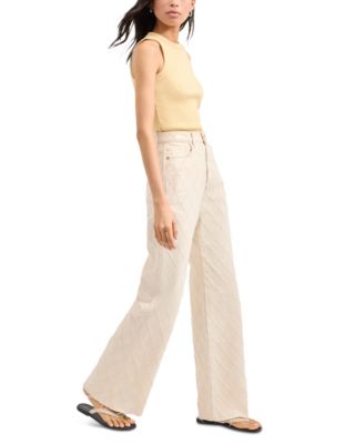 Taylor High Rise Wide Leg Jeans in Ecru