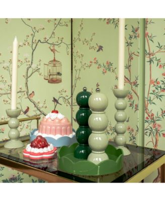 Lacquered Bobbin-Shaped Candlestick, Medium