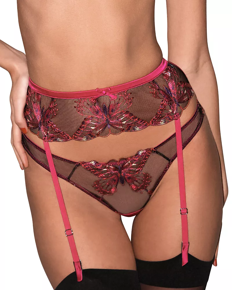 Fleur du Mal Butterfly Embroidery Cheeky Bikini