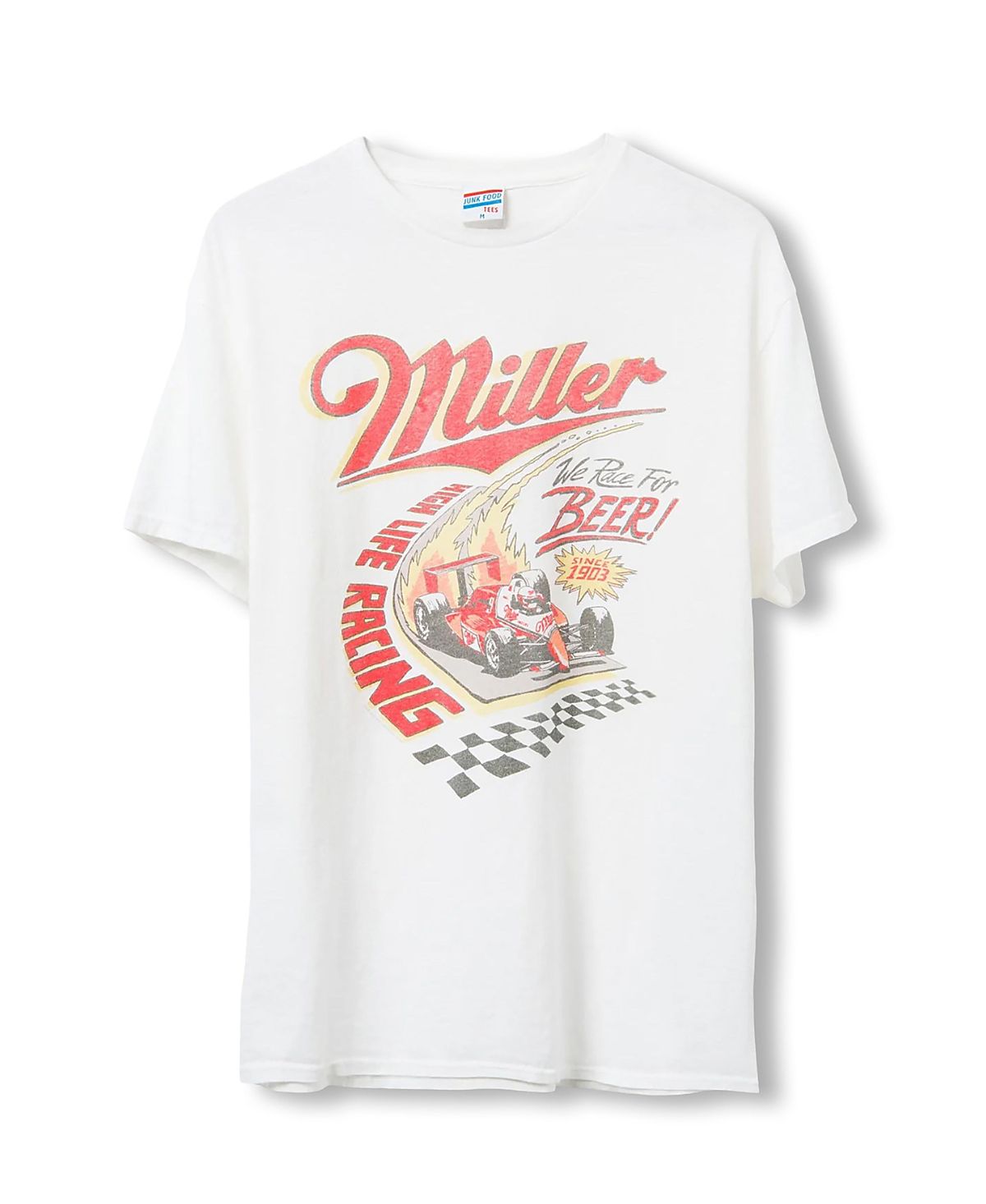 Junk Food Clothing Unisex Miller High Life Racing Beer Flea Market Tee