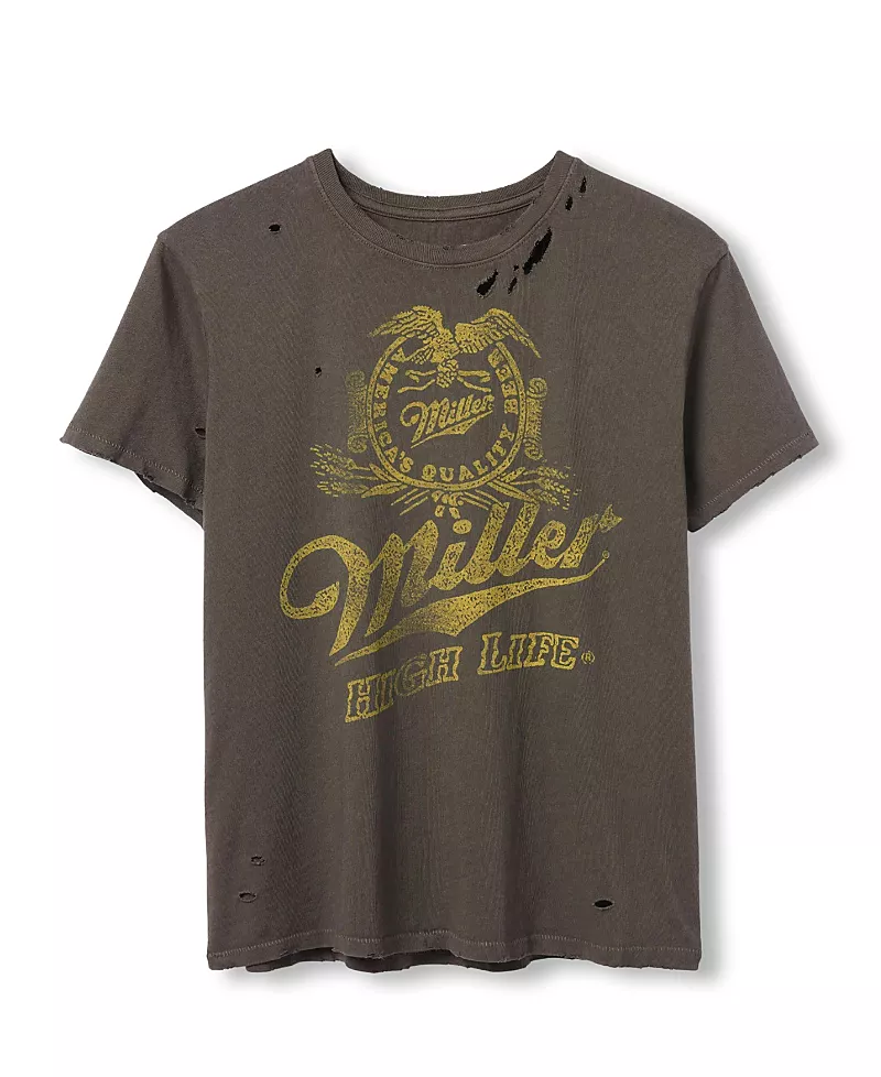 Junk Food Clothing Women's Miller High Life Vintage Destroy Tee
