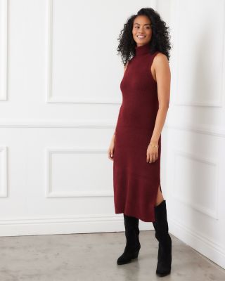 Sleeveless Turtleneck Sweater Dress