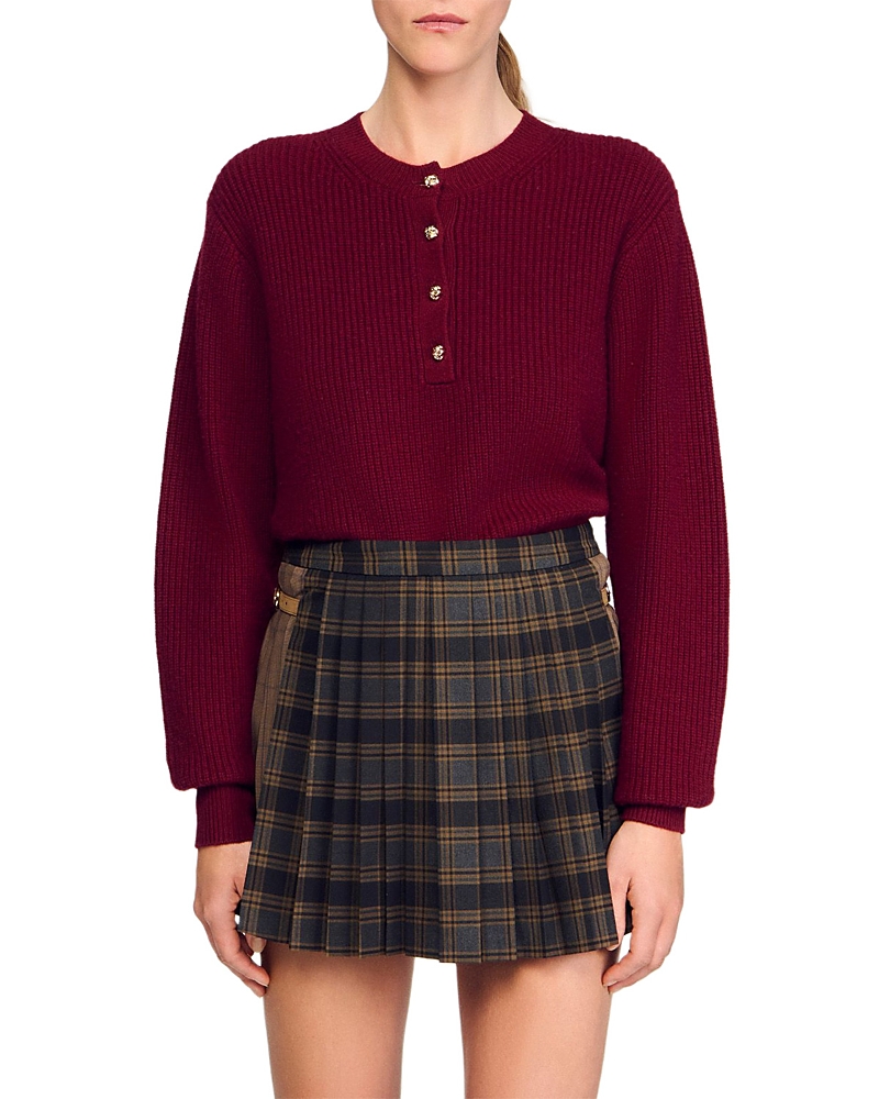 Sandro Wool And Cashmere Sweater In Red