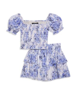 Girls' Marlee Smocked Puff Sleeve Top and Brooke Skirt - Big Kid