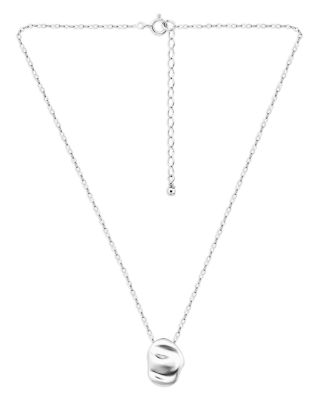 Sterling Silver Sculptured Oval Pendant Necklace, 16-18" - Exclusive
